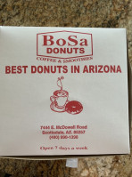 Bosa Donuts menu