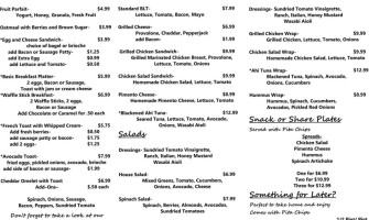 The Daily Grind Cafe menu
