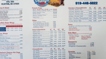 Famous Philly's Cheesteak menu