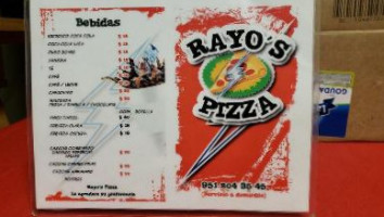 Rayo`s Pizza menu