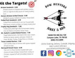 Bow Hunters Jerky And Bbq menu