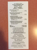 Shangri-La Resort menu