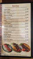 kabul kabab house menu