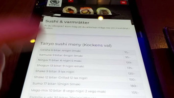 Tairyo Sushi menu