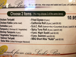 Sushi Today menu