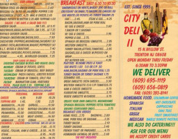 City Deli menu