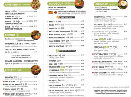 Tofu Kitchen Johns Creek menu