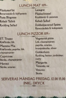 Restaurang Pizza Bosporen menu