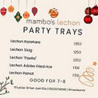 Mambo's Lechon menu