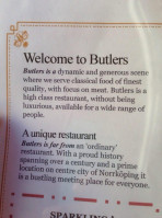 Butlers Bistro Winebar menu