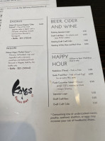 Kayo's Ramen menu
