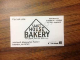 Stadt House Bakery menu