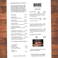 Bigjoe menu