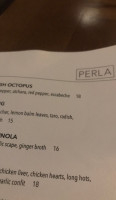 Perla menu