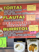 Tacos Pancho menu