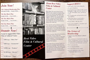 Best Video Film Cultural Center menu