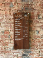 Archetype Coffee menu