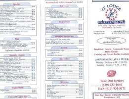 G Lodge Cafe menu