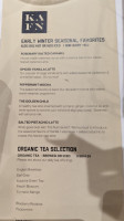 Kafn Coffee menu