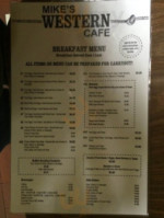 Mikes Western Cafe menu
