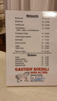 Rössli menu