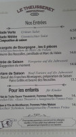 Le Theusseret menu