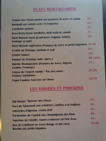 Restaurant des Chaux SA menu