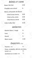 Le Chalottet, Buvette D'alpage menu