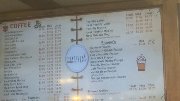 Pontilly Coffee menu