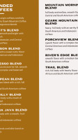 Ozark Mountain Coffee Co Roastery menu
