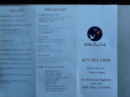 Shelter Bay Cafe menu