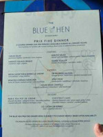 The Blue Hen menu