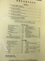 Cove Inn Coffee Shoppe menu