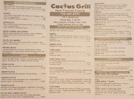 Cactus Grill Mexican And Catering menu