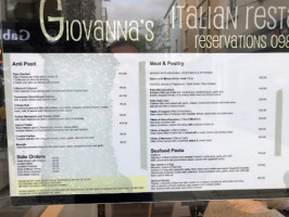 Giovanna's menu