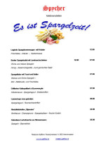 Restaurant Spycher menu