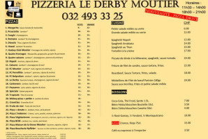 Le Derby menu
