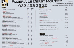 Le Derby menu