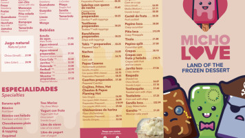 Micho Love menu
