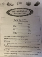 My Little Kitchen Mexican Food menu