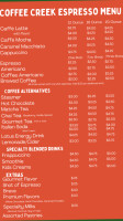Coffee Creek Espresso menu