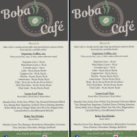 Boba Café menu