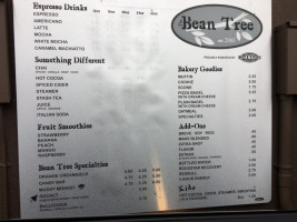 Bean Tree menu