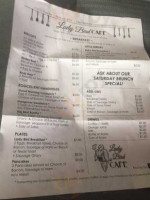 Lady Bird Cafe menu
