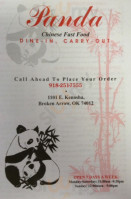 Panda Chinese Fast Food menu