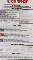 Lokos Takos Taqueria menu
