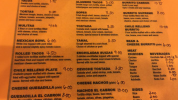 Tacos El Cabron Llc menu
