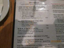 Zen Forrest menu
