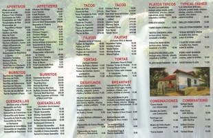 La Cascada menu