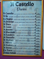 Pizzeria Il Castello menu